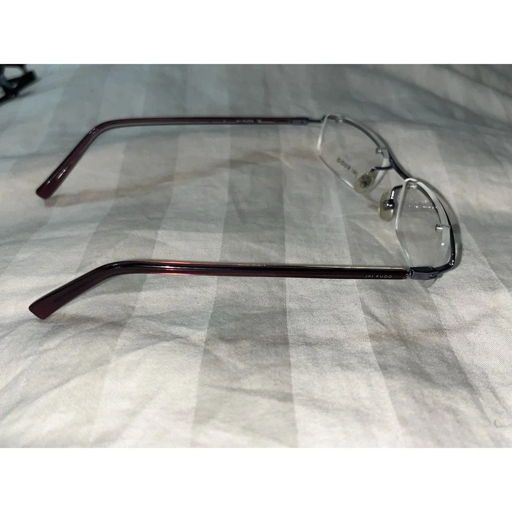 JAI KUDO OPTICAL EYEGLASSES HALF RIM PINK NEVER USED 408 M75 49-18-135